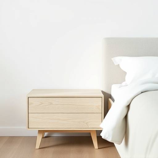 Et minimalistisk nattbord i hvitoljet eik.